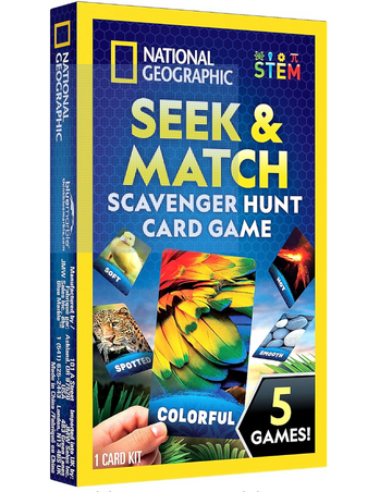 NATIONAL GEOGRAPHIC Scavenger Hunt for Kids Card Game - Seek & Match Objects from 40 Jumbo-Sized Cards, Camping Games, Activities for Toddlers, Car Game, Kids Outdoor Activities, Stocking Stuffers